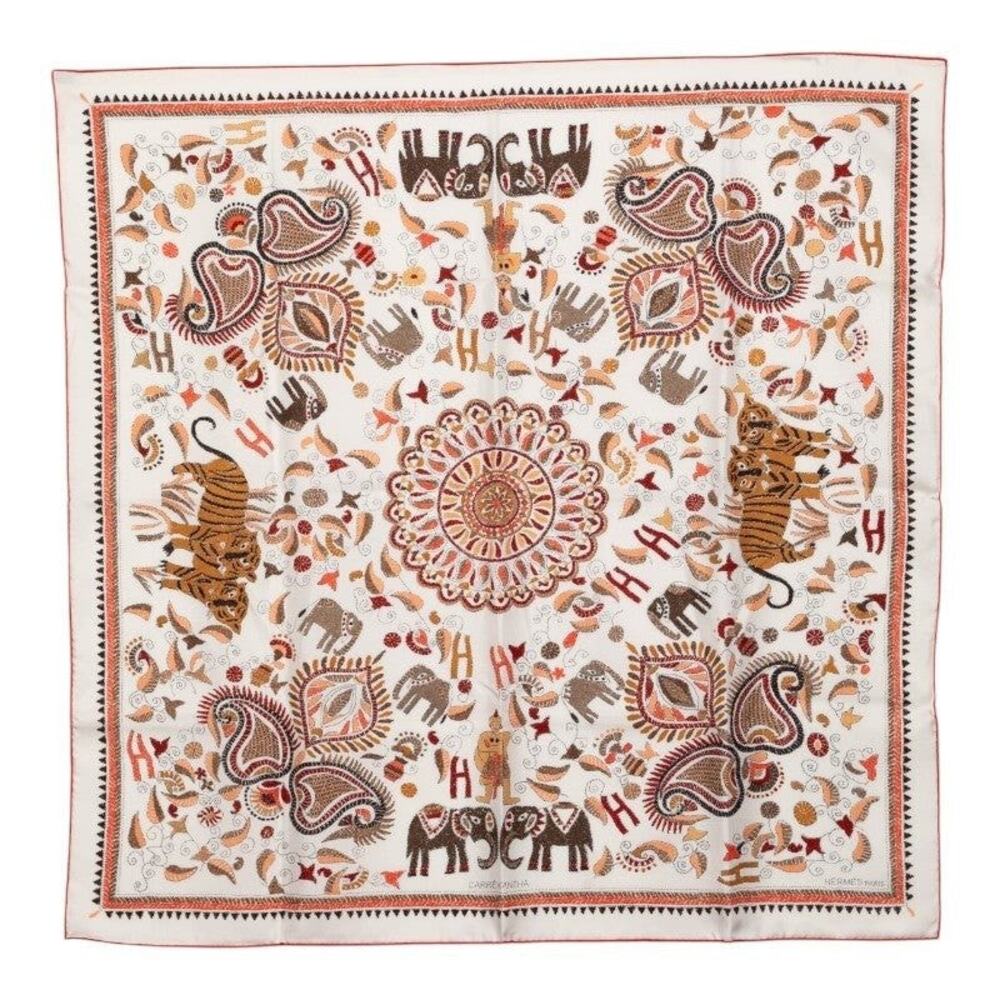 Hermes Carre 90 Kantha Scarf Large Multicolor